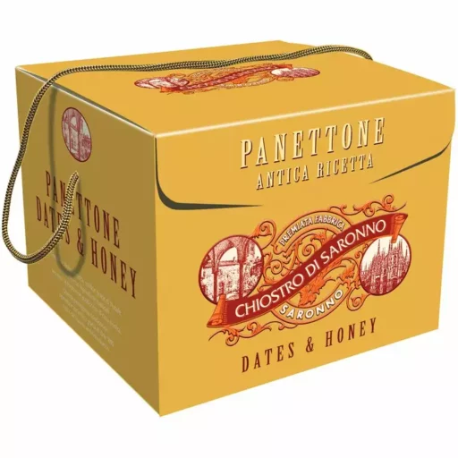 GIFT BOX ELEGANCE - PANETTONE DATTERI MIELE MANDORLA  (DATES, HONEY, ALMONDS) 750g