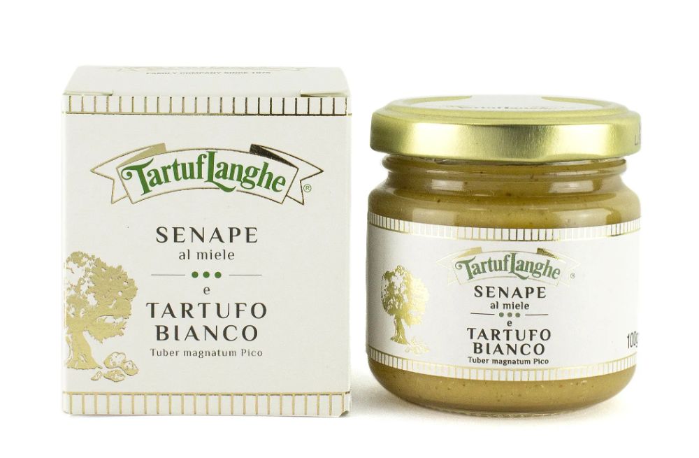 GASTRONOMISCHE SPEZIALITÄTEN - SENF MIT HONIG UND WEISSEM TRÜFFEL (Tuber magnatum Pico)