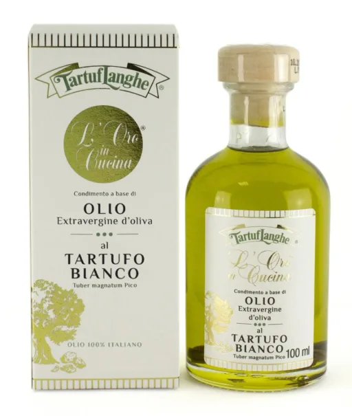 TRÜFFELÖLE  - ORO IN CUCINA: NATIVES OLIVENÖL EXTRA MIT WEISSEM TRÜFFEL in Scheiben (Tuber magnatum Pico) 100ml