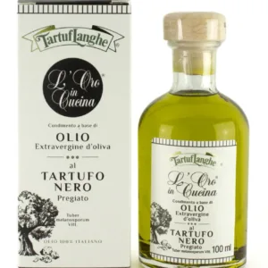 TRÜFFELÖLE  - ORO IN CUCINA: NATIVES OLIVENÖL EXTRA MIT SCHWARZEN WINTERTRÜFFEL in Scheiben (Tuber melanosporum)